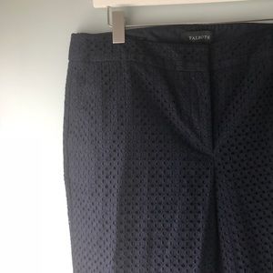 Navy Eyelet Talbots Cropped Pants